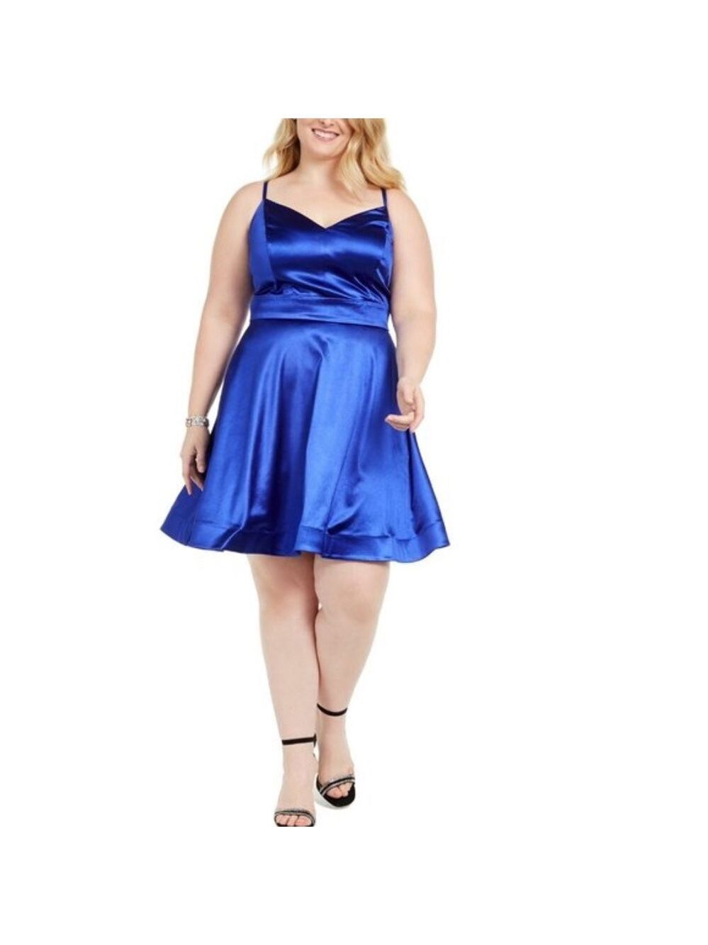 Teeze Me Juniors' Plus Size Satin Dress